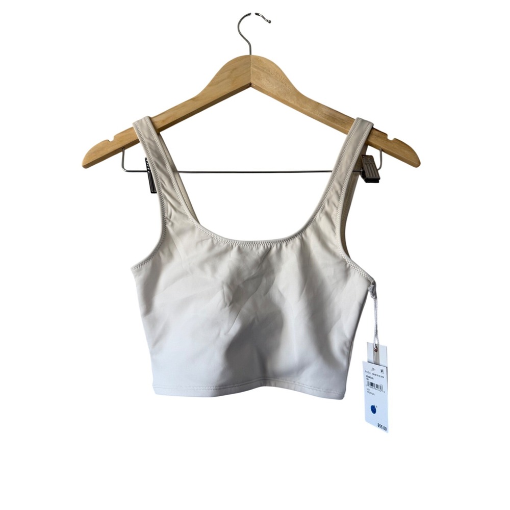 Good American Ivory Scoop Neck Crop Top Size 0